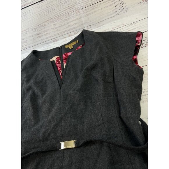 Ted Baker London Wool Sheath Dress 5 (12 US)  Sleeveless with Blazer Set Career - Picture 8 of 16
